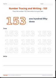 Number Tracing and Writing - 153