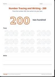 Number Tracing and Writing - 200