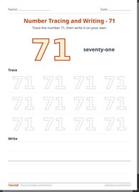 Number Tracing and Writing - 71