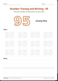 Number Tracing and Writing - 95