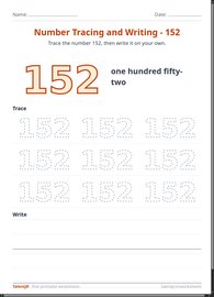 Number Tracing and Writing - 152