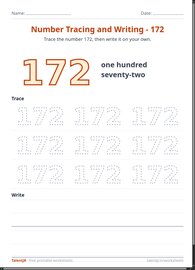 Number Tracing and Writing - 172