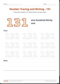 Number Tracing and Writing - 131