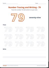 Number Tracing and Writing - 79
