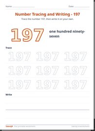 Number Tracing and Writing - 197