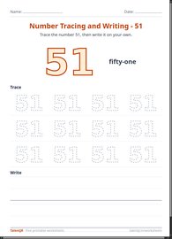 Number Tracing and Writing - 51