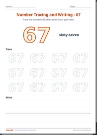 Number Tracing and Writing - 67