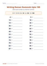Writing Roman Numerals Upto 100 #1