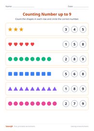 Counting Number up to 9