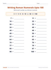 Writing Roman Numerals Upto 100 #2