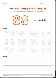 Number Tracing and Writing - 88
