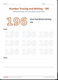 Number Tracing and Writing - 196