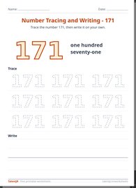 Number Tracing and Writing - 171