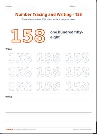 Number Tracing and Writing - 158