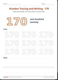 Number Tracing and Writing - 170