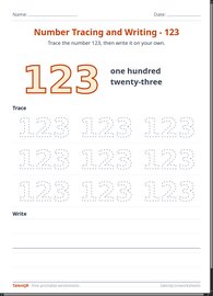 Number Tracing and Writing - 123