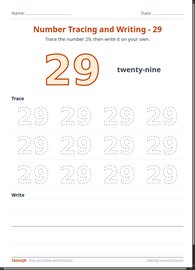 Number Tracing and Writing - 29