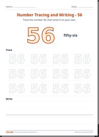 Number Tracing and Writing - 56