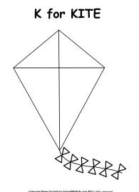 K for Kite Coloring Page