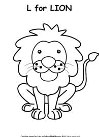 L for Lion Coloring Page