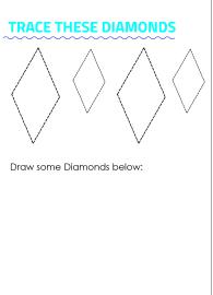 Learning Shapes - Trace and Draw a Diamond (Rhombus)