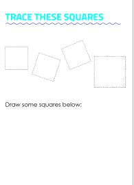 Learning Shapes - Trace and Draw a Square