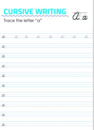 Letter a - Lowercase Cursive Writing