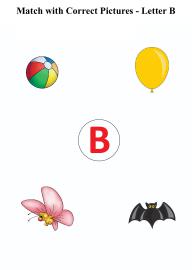 Letter B sound word pictures - Matching Letters to Pictures