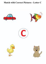 Letter C sound word pictures - Matching Letters to Pictures
