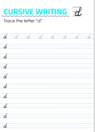 Letter d - Lowercase Cursive Writing