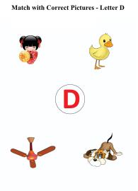Letter D sound word pictures - Matching Letters to Pictures