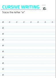 Letter e - Lowercase Cursive Writing