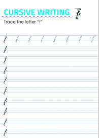 Letter f - Lowercase Cursive Writing