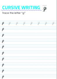 Letter g - Lowercase Cursive Writing