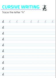Letter h - Lowercase Cursive Writing
