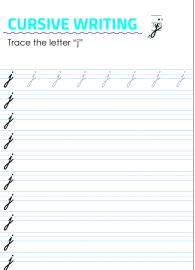 Letter j - Lowercase Cursive Writing