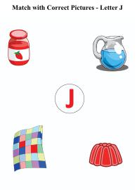 Letter J sound word pictures - Matching Letters to Pictures