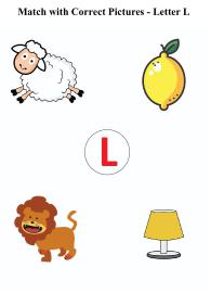 Letter L sound word pictures - Matching Letters to Pictures