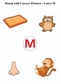 Letter M sound word pictures - Matching Letters to Pictures