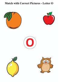 Letter O sound word pictures - Matching Letters to Pictures