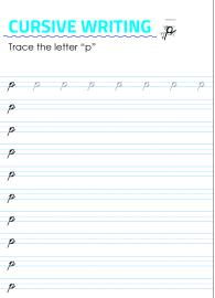Letter p - Lowercase Cursive Writing