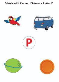 Letter P sound word pictures - Matching Letters to Pictures