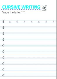 Letter t - Lowercase Cursive Writing