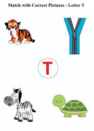 Letter T sound word pictures - Matching Letters to Pictures