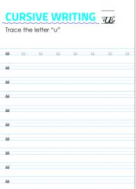 Letter u - Lowercase Cursive Writing