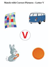 Letter V sound word pictures - Matching Letters to Pictures