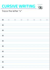 Letter x - Lowercase Cursive Writing