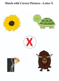 Letter X sound word pictures - Matching Letters to Pictures