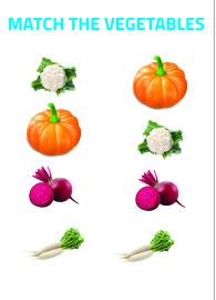 Match the Vegetables - Vegetable Picture Matching