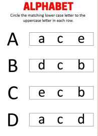 Match Uppercase and Lowercase Letters A B C D- Alphabet Matching